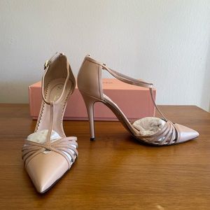 Sarah Jessica Parker Leather T-Strap Pumps - Size 7.5